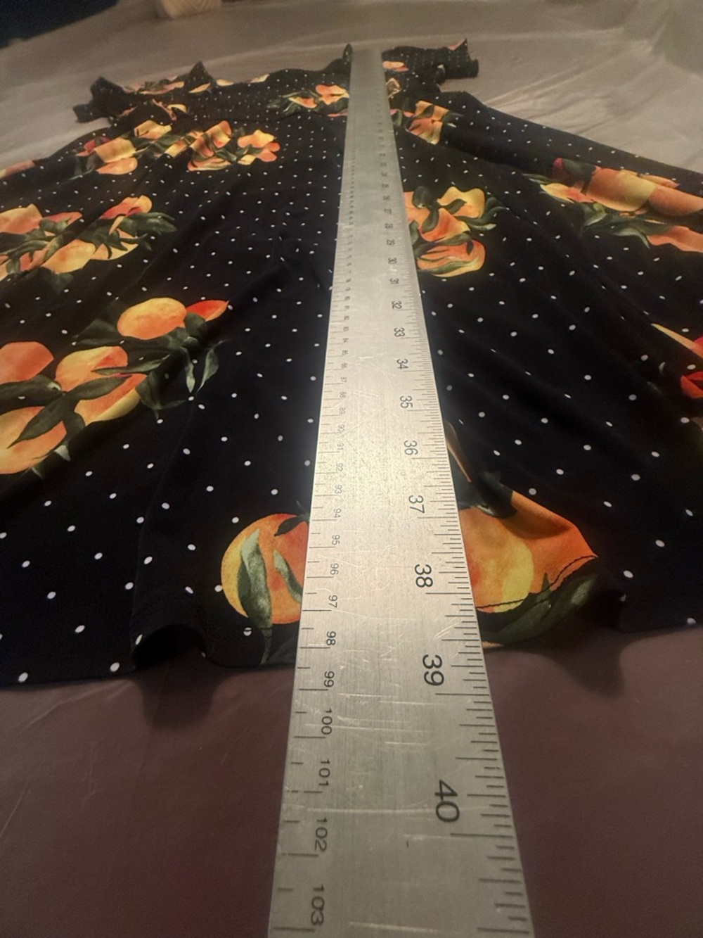torrid Black Mini Dress with Yellow-Orange Fruit Print 2X - Picture 7 of 11